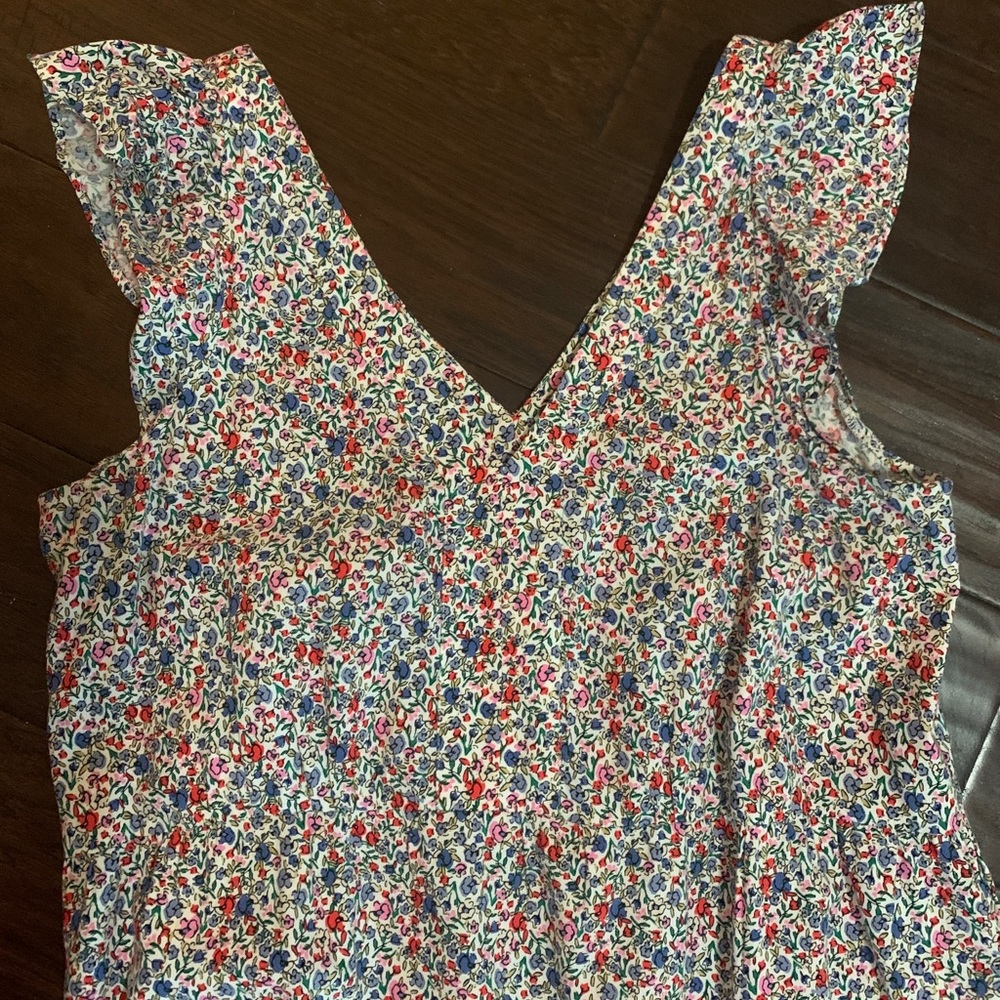 LOFT Floral Tiered midi dress